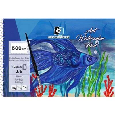 Alex Schoeller Art Watercolor Pad Spiralli Sulu Boya Defteri 300g A4 12 Yaprak