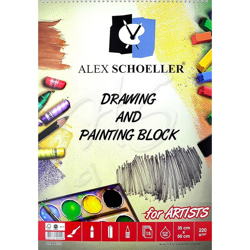 Alex Schoeller Drawing And Painting Block 220g 15 Yaprak 35x50cm