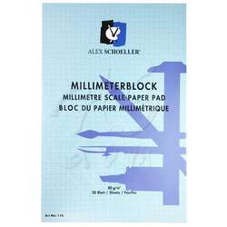 Alex Schoeller - Alex Schoeller Milimetrik Kağıt Blok A3 20 Yaprak Mavi