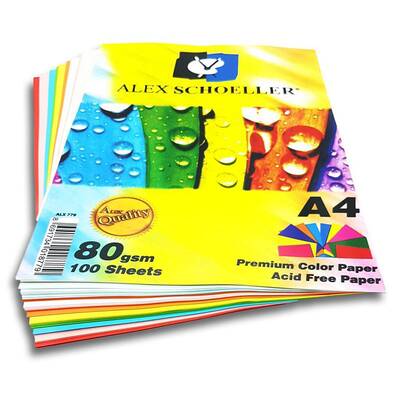 Alex Schoeller Renkli Fotokopi Kağıdı A4 80g 100 Adet ALX-779