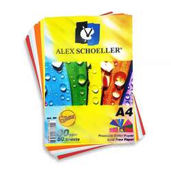 Alex Schoeller - Alex Schoeller Renkli Fotokopi Kağıdı A4 80g 50 Adet ALX-621