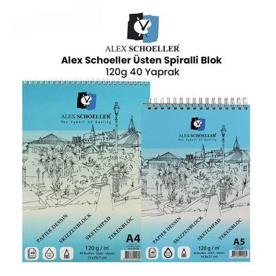 Alex Schoeller Üsten Spiralli 120g 40 Yaprak Blok