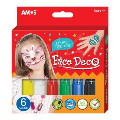 Amos Face Deco Yüz Boyası 6lı