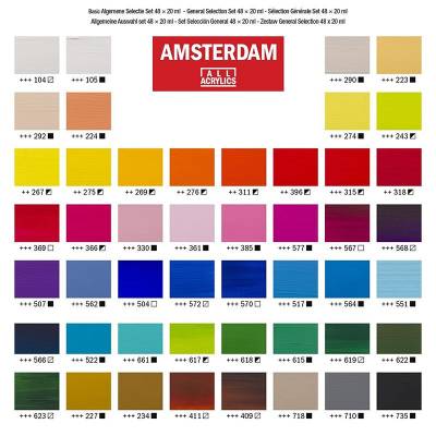 Amsterdam Akrilik Boya Seti Ana Renkler 48x20ml