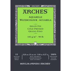 Arches - Arches Sulu Boya Blok Defter Cold Pressed 185g 15 Yaprak 14,8x21