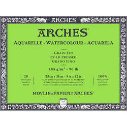 Arches - Arches Sulu Boya Blok Defter Cold Pressed 185g 20 Yaprak 23x31
