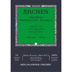 Arches - Arches Sulu Boya Blok Defter Cold Pressed 300g 12 Yaprak 14,8x21