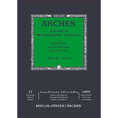 Arches Sulu Boya Blok Defter Cold Pressed 300g 12 Yaprak 21x29,7