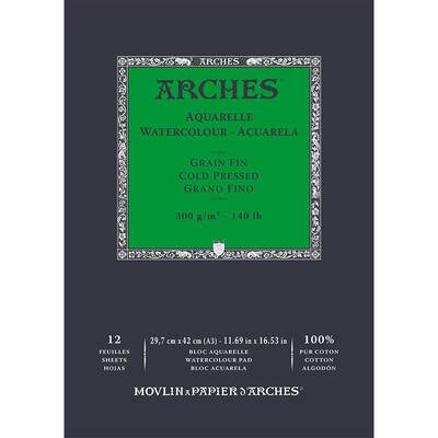 Arches Sulu Boya Blok Defter Cold Pressed 300g 12 Yaprak 29,7x42,0