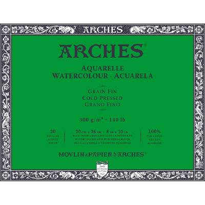 Arches Sulu Boya Blok Defter Cold Pressed 300g 20 Yaprak 20x26