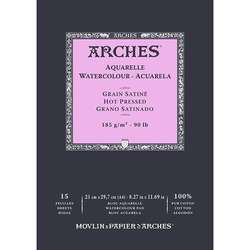 Arches - Arches Sulu Boya Blok Defter Hot Pressed 185g 15 Yaprak 21x29,7