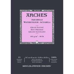 Arches - Arches Sulu Boya Blok Defter Hot Pressed 185g 15 Yaprak 29,7x42,0
