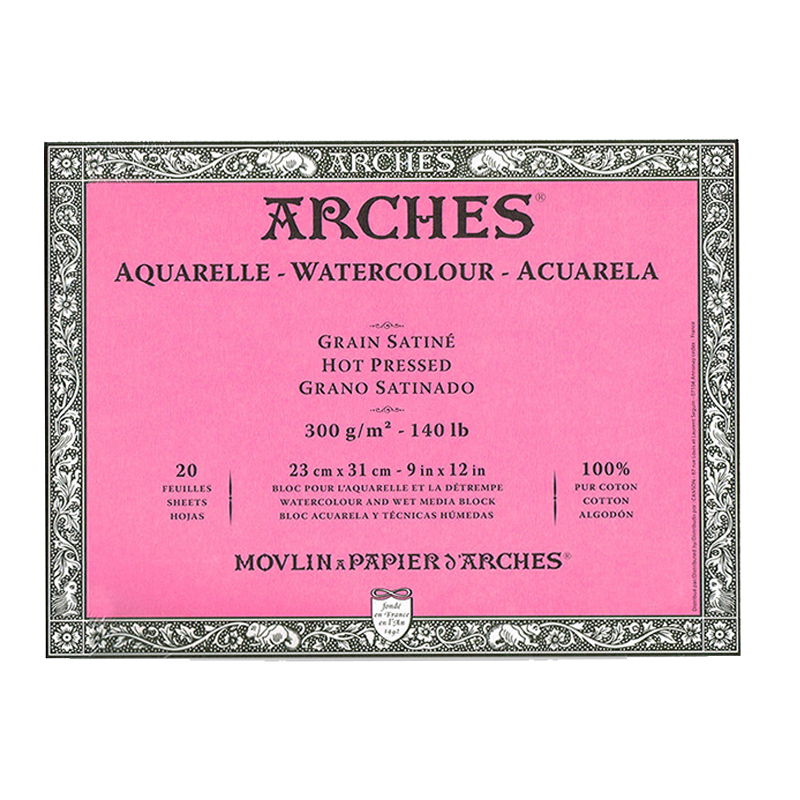 Arches Sulu Boya Blok Defter Hot Pressed 300g 20 Yaprak 23x31cm