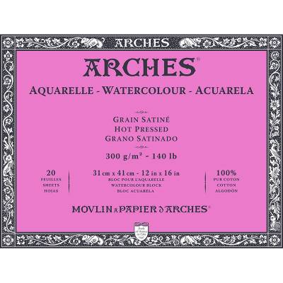 Arches Sulu Boya Blok Defter Hot Pressed 300g 20 Yaprak 31x41