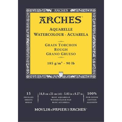 Arches Sulu Boya Blok Defter Rough 185g 15 Yaprak 14,8x21