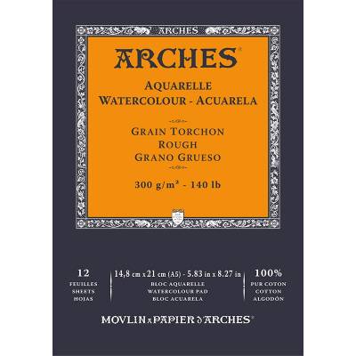 Arches Sulu Boya Blok Defter Rough 300g 12 Yaprak 14,8x21