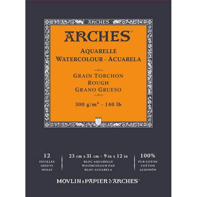 Arches Sulu Boya Blok Defter Rough 300g 12 Yaprak 23x31