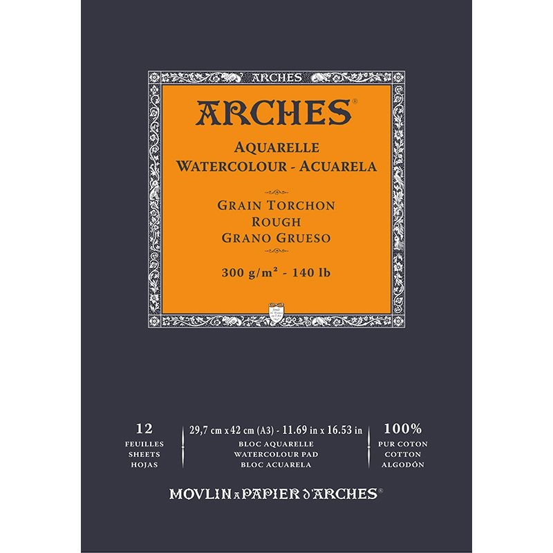 Arches Sulu Boya Blok Defter Rough 300g 12 Yaprak 29,7x42,0