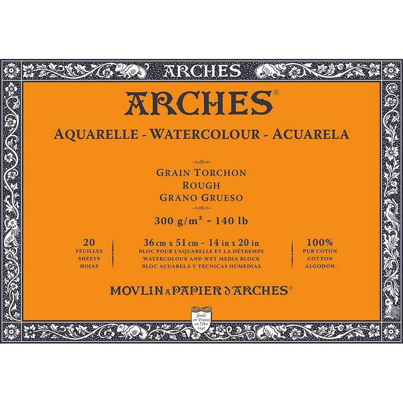 Arches Sulu Boya Blok Defter Rough 300g 20 Yaprak 36x51