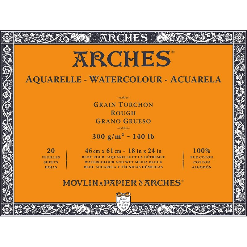 Arches Sulu Boya Blok Defter Rough 300g 20 Yaprak 46x61