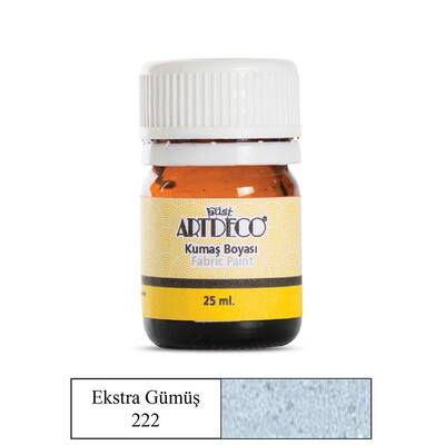 Artdeco Metalik Kumaş Boyası 25ml Extra Gümüş No:222