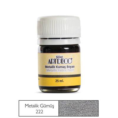 Artdeco Metalik Kumaş Boyası 25ml Gümüş No:222