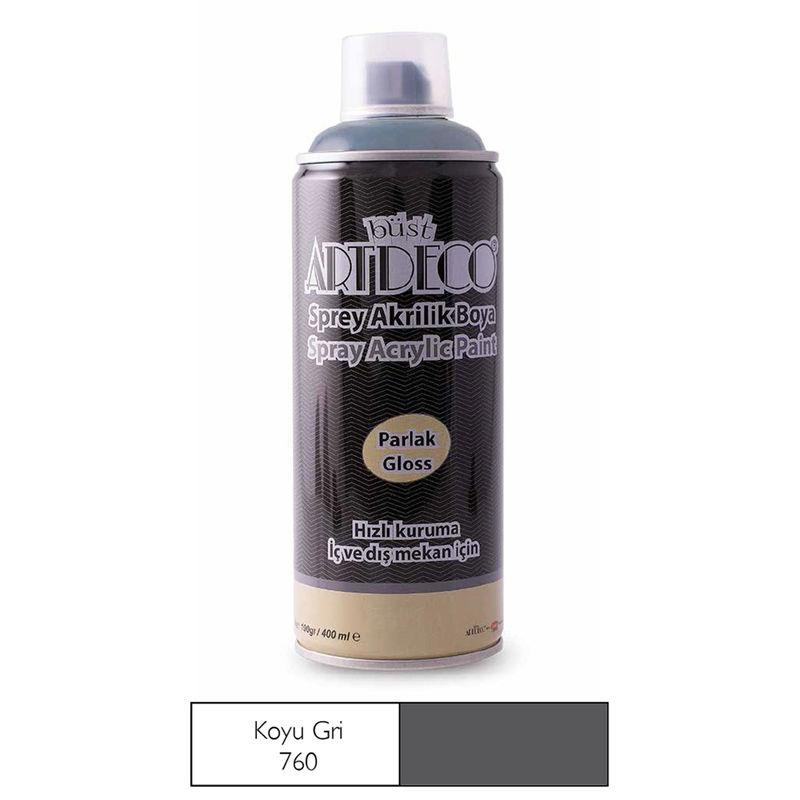 Artdeco Akrilik Sprey Boya 400ml 760 Koyu Gri