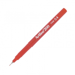 Artline - Artline Fineliner 200 0.4mm İnce Uçlu Yazı Ve Çizim Kalemi Red