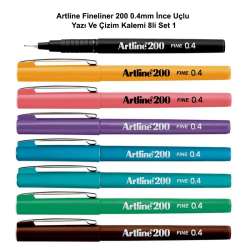 Artline - Artline Fineliner 200 0.4mm İnce Uçlu Yazı Ve Çizim Kalemi 8li Set 1 (1)