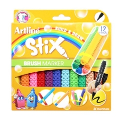 Artline - Artline Stix Brush Marker 12 Renk