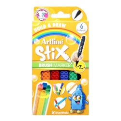 Artline - Artline Stix Brush Marker 6 Renk