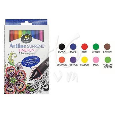 Artline Supreme Fine Pen 0.4mm 10lu Set