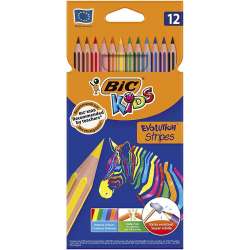 Bic - Bic Kids Evolution Stripes Kuru Boya Kalemi 12li