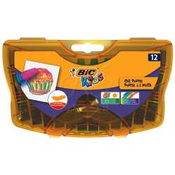 Bic - Bic Kids Yağlı Pastel Plastik Kutulu 12 Renk