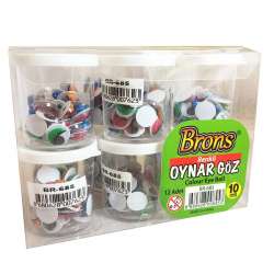 Brons - Brons Oynar Göz Renkli 10mm 6lı Set BR-685