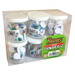 Brons - Brons Oynar Göz Renkli 12mm 6lı Set BR-686