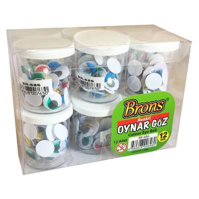 Brons Oynar Göz Renkli 12mm 6lı Set BR-686