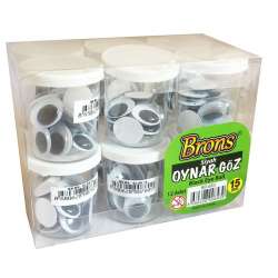 Brons - Brons Oynar Göz Siyah 15mm 6lı Set BR-683