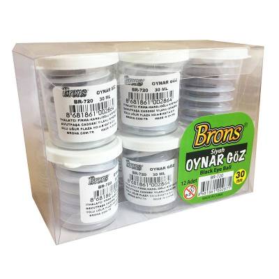 Brons Oynar Göz Siyah 30mm 6lı Set BR-720