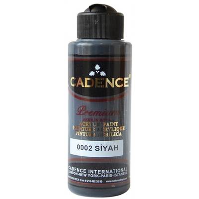 Cadence Premium Akrilik Boya 120ml 0002 Siyah