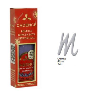 Cadence Boncuk Boyası Metalik 50ml Gümüş No:401