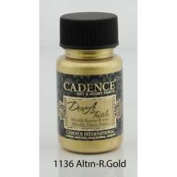 Cadence - Cadence Dora Textile Metalik Kumaş Boyası 50ml 1136 Altın