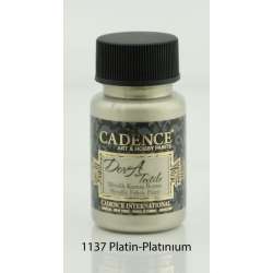Cadence - Cadence Dora Textile Metalik Kumaş Boyası 50ml 1137 Platin