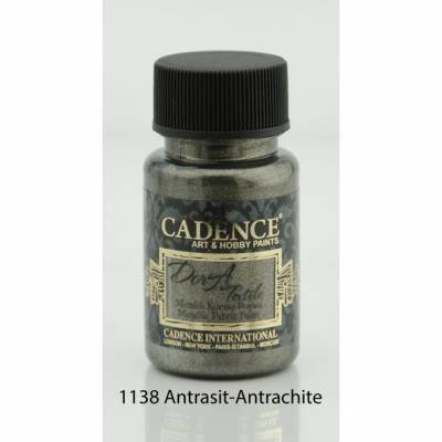 Cadence Dora Textile Metalik Kumaş Boyası 50ml 1138 Antrasit