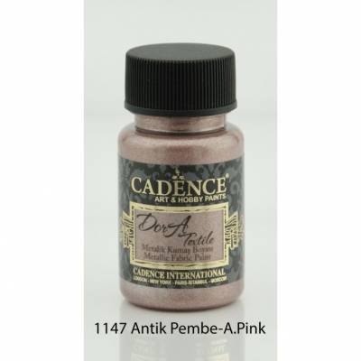 Cadence Dora Textile Metalik Kumaş Boyası 50ml 1147 Antik Pembe