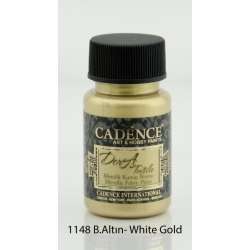 Cadence - Cadence Dora Textile Metalik Kumaş Boyası 50ml 1148 Beyaz Altın