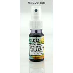 Cadence - Cadence Mix Media Sprey Mürekkep Boya 25ml-12 Siyah