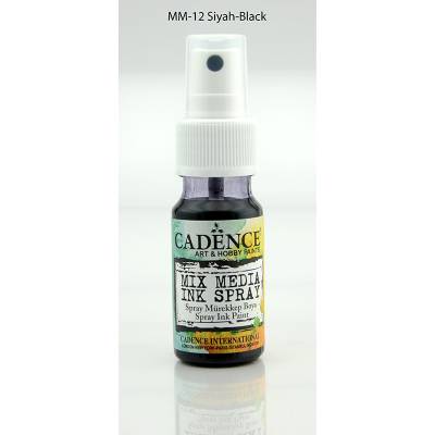 Cadence Mix Media Sprey Mürekkep Boya 25ml-12 Siyah