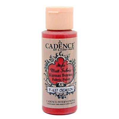 Cadence Style Matt Fabric Kumaş Boyası 59ml F637 Crimson Kırmızı