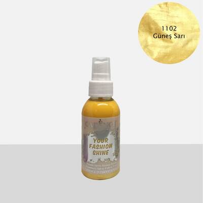 Cadence Your Fashion Shine Sprey Metalik Kumaş Boya 100ml 1102 Güneş Sarı